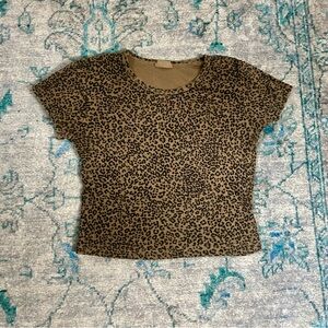 Brandy Melville Leopard Print Crop Top